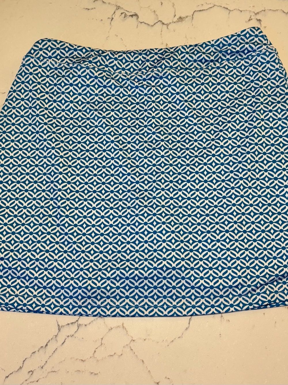 Athletic Blue & White Geometric Print Women’s Skirt SZ Large